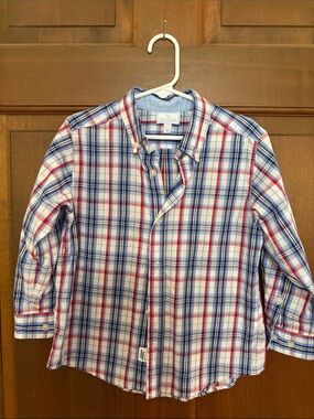 Little English Boys' Red & Blue Plaid Button-Down Shirt size 5